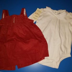 Nwt Ralph Lauren 9 months red dress 2 pc top $55